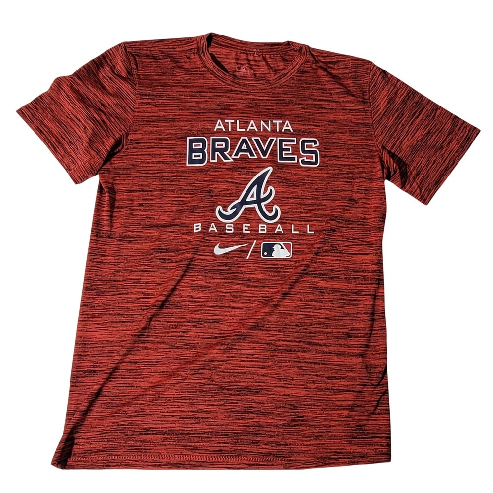 Nike Atlanta Braves MLB Dri-FIT Space Dye Performance T-Shirt Mens Small Red